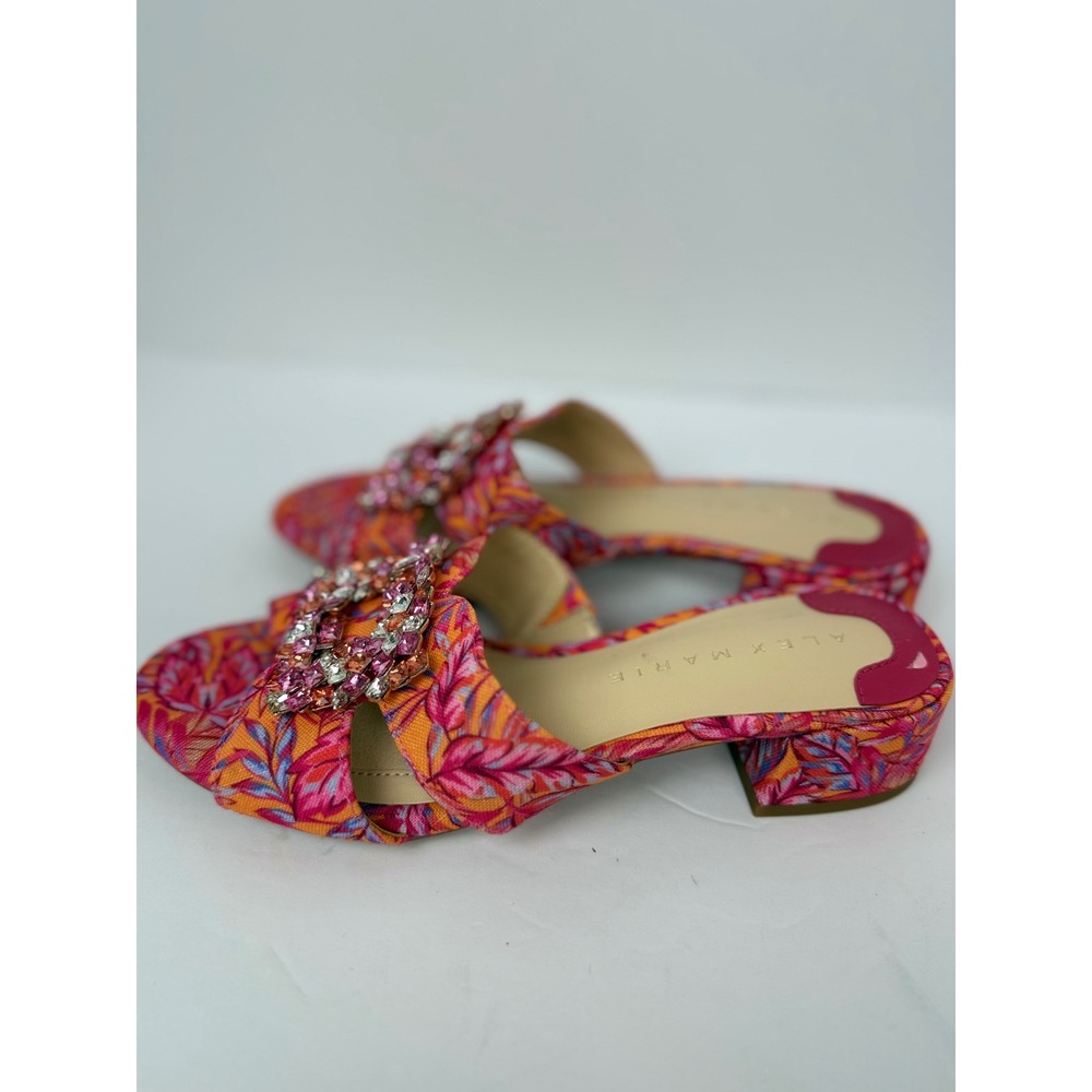 Alex Marie Heeled Sandals Sz 7.5 Textile Rhinestones - Picture 2 of 7